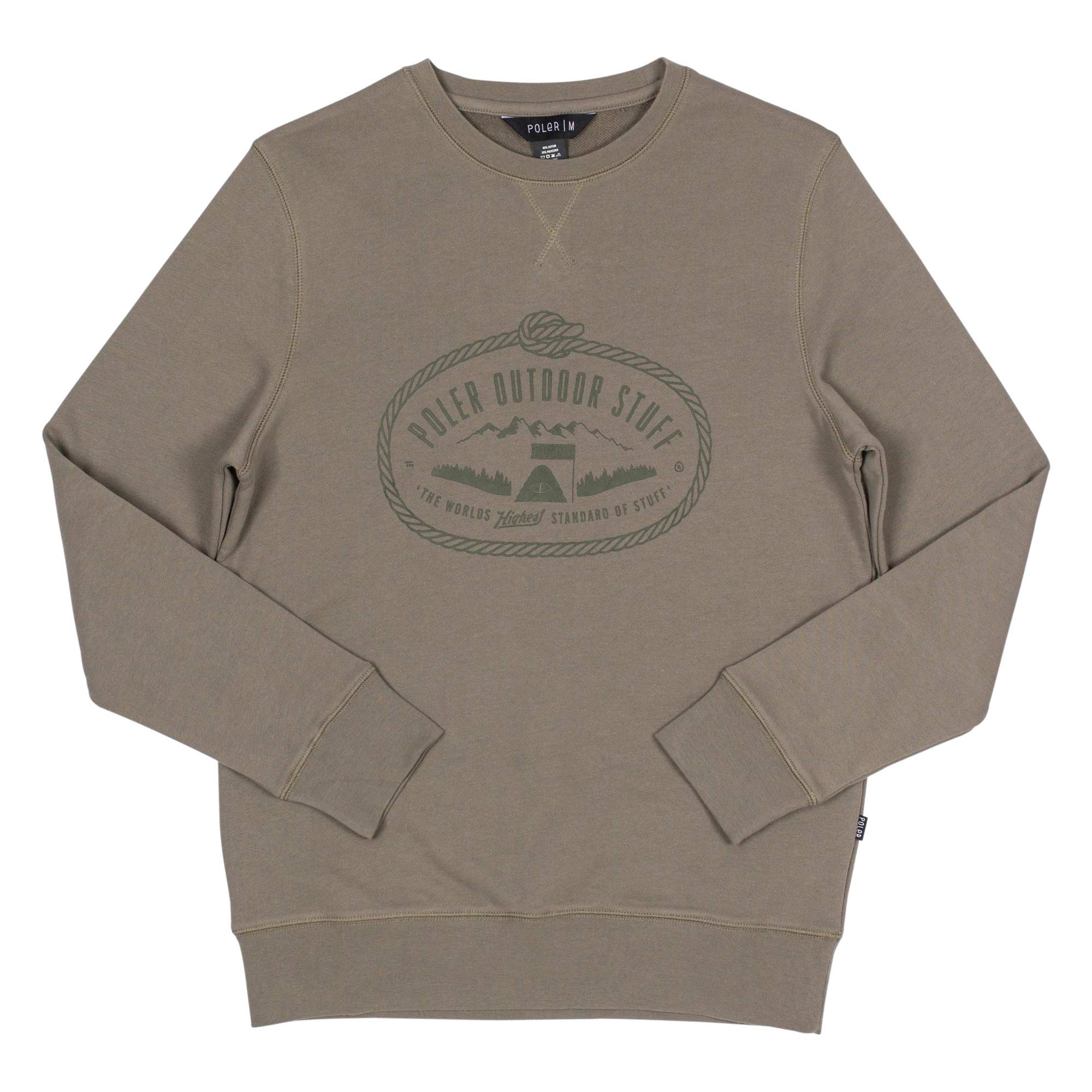 POLER Sweat LASSO CREW, olive M POLER Sweat LASSO CREW, olive M