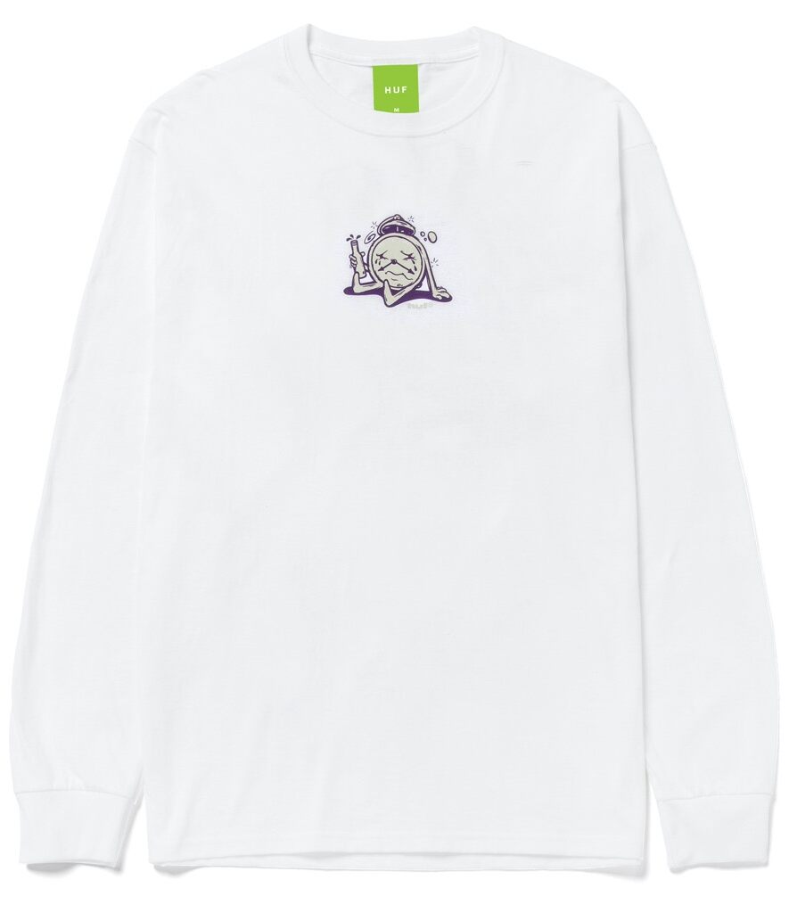 HUF Wasted Time Longsleeve - white S HUF Wasted Time Longsleeve - white S