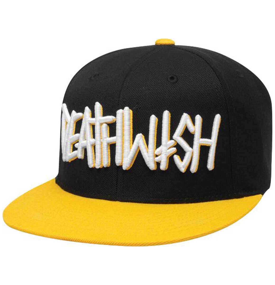 DEATHWISH Cap DEATHSPRAY Snapback, black/yellow DEATHWISH Cap DEATHSPRAY Snapback, black/yellow