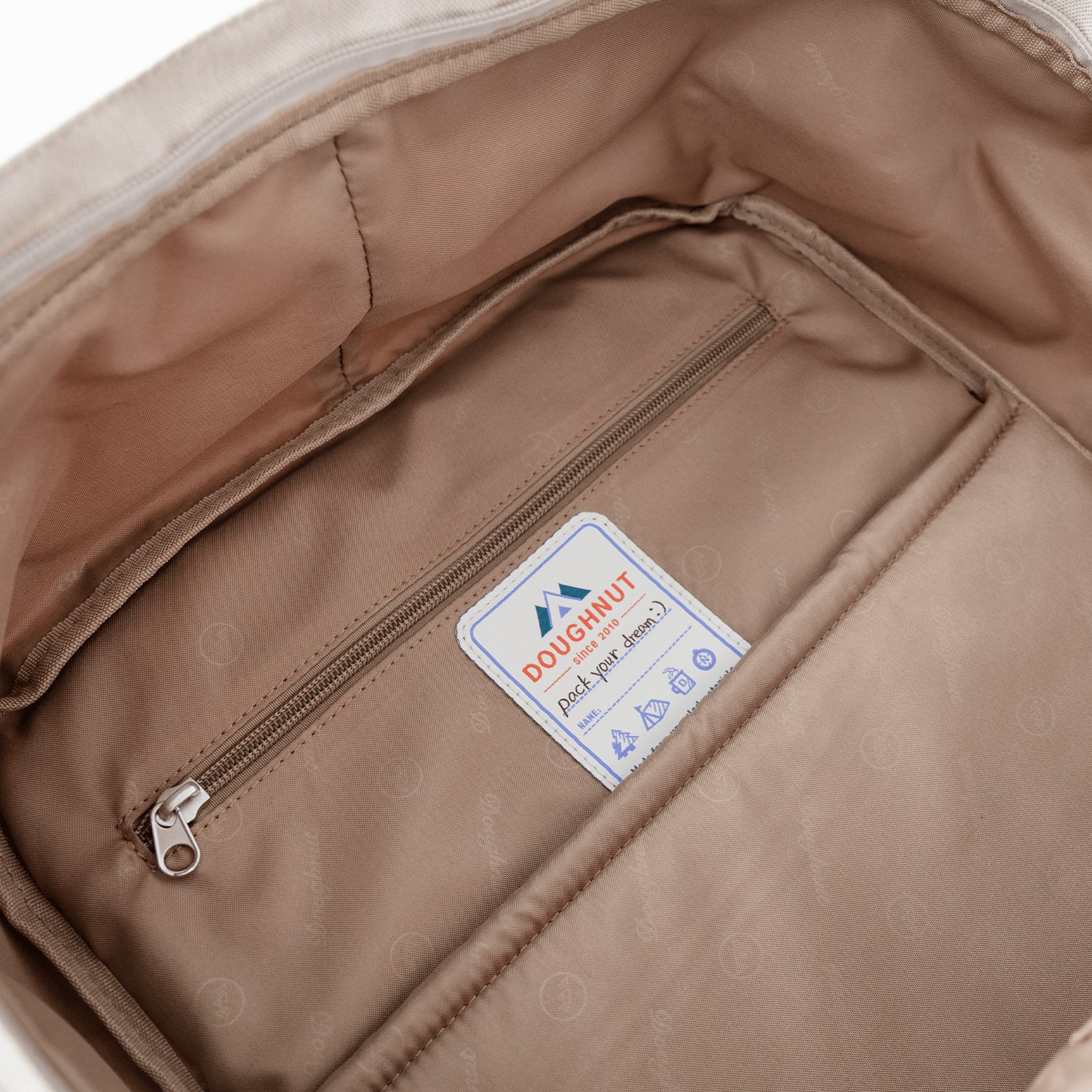 d011ha-0009-f-1 Doughnut Macaroon Large Happy Camper Series Backpack - ivory