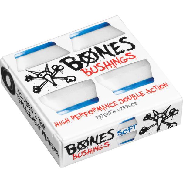 Bones Hardcore Bushings White 81A Soft - SET Bones Hardcore Bushings White 81A Soft - SET