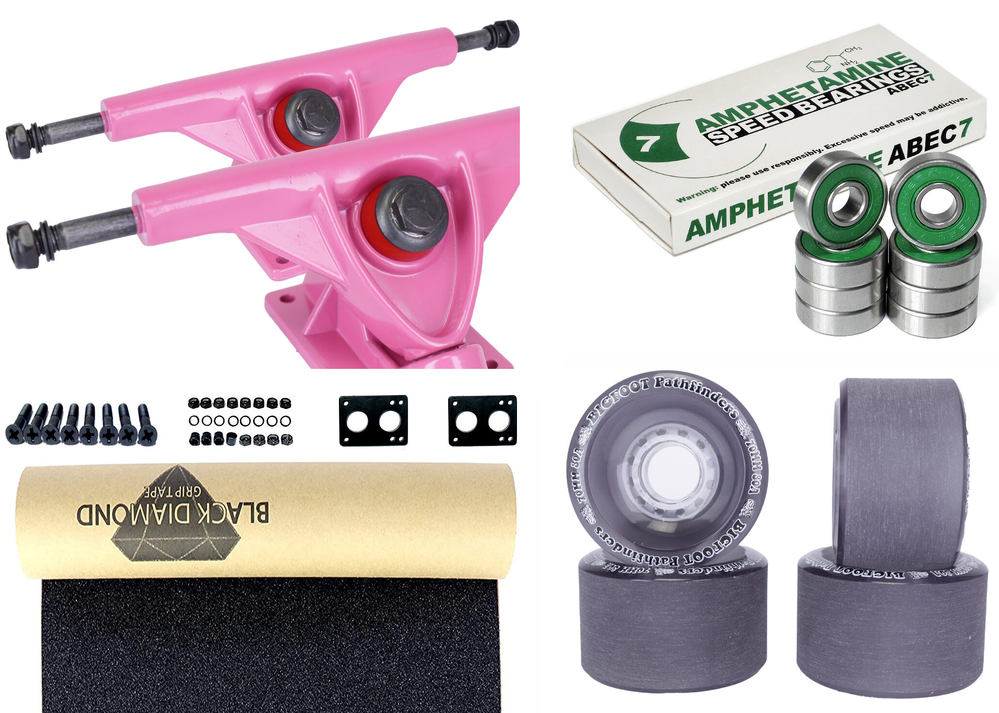 Amok Longboard Achsen Set 150mm Pink / Pathfinders Black Amok Longboard Achsen Set 150mm Pink / Pathfinders Black