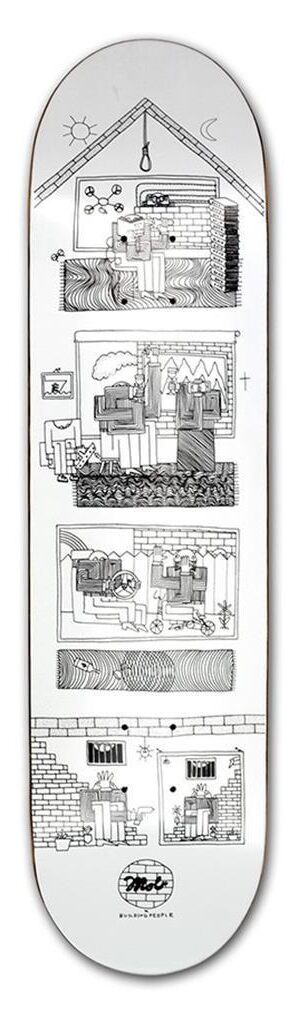MOB Skateboards Building People Deck - 8.125 white x black MOB Skateboards Building People Deck - 8.125 white x black