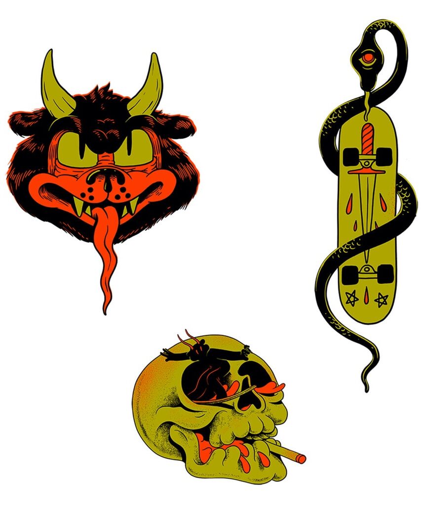 The Dudes Hell Sticker Sticker Set - multicolor The Dudes Hell Sticker Sticker Set - multicolor