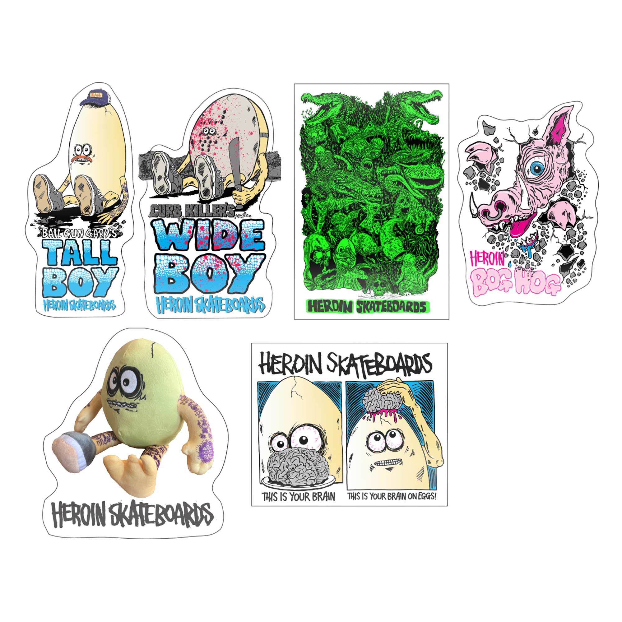 HEROIN Sticker ALLEGORY 12PK, assorted