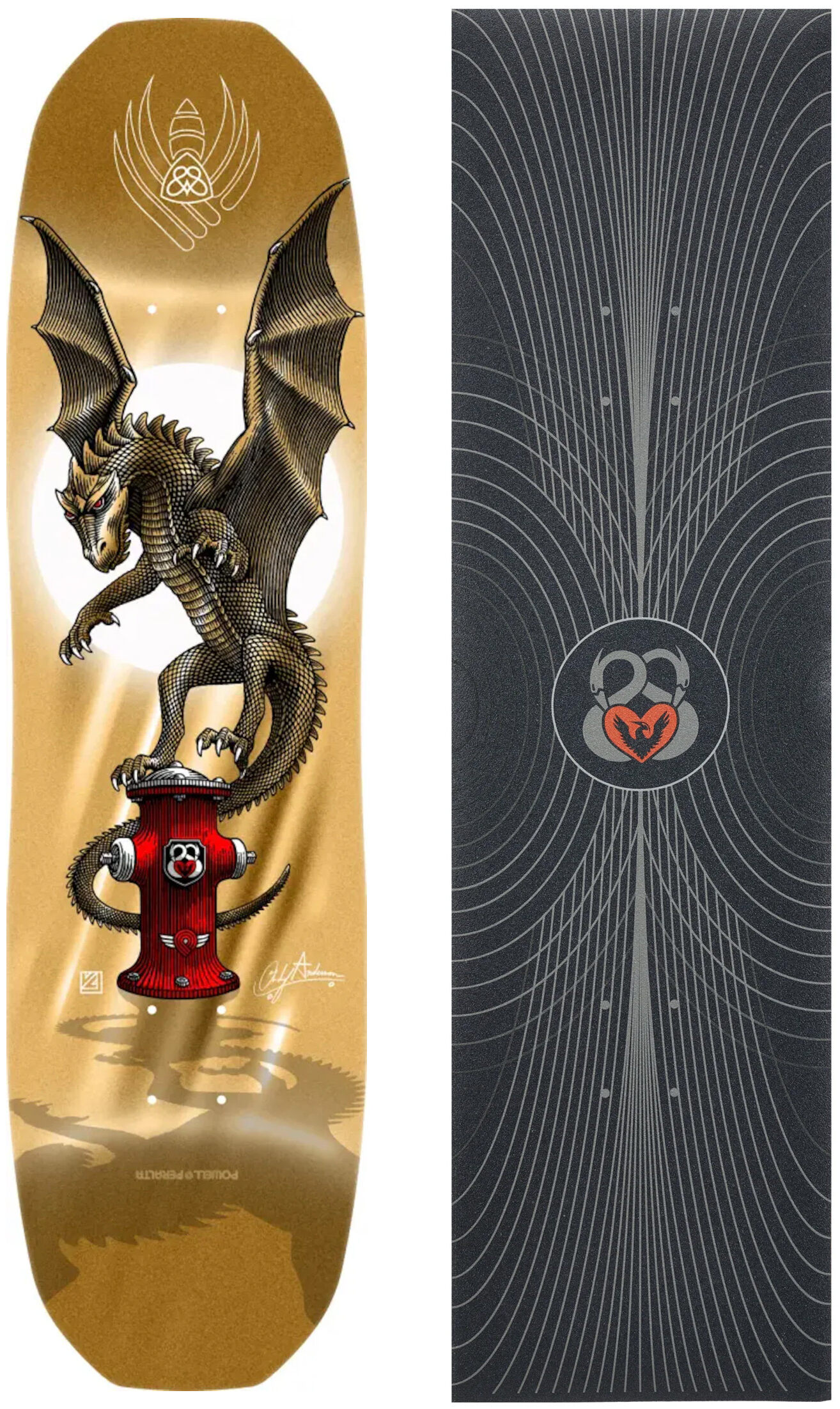 Powell Anderson Hydrant Gold 8.4 Plus Powerlines Griptape Bundle Powell Anderson Hydrant Gold 8.4 Plus Powerlines Griptape Bundle