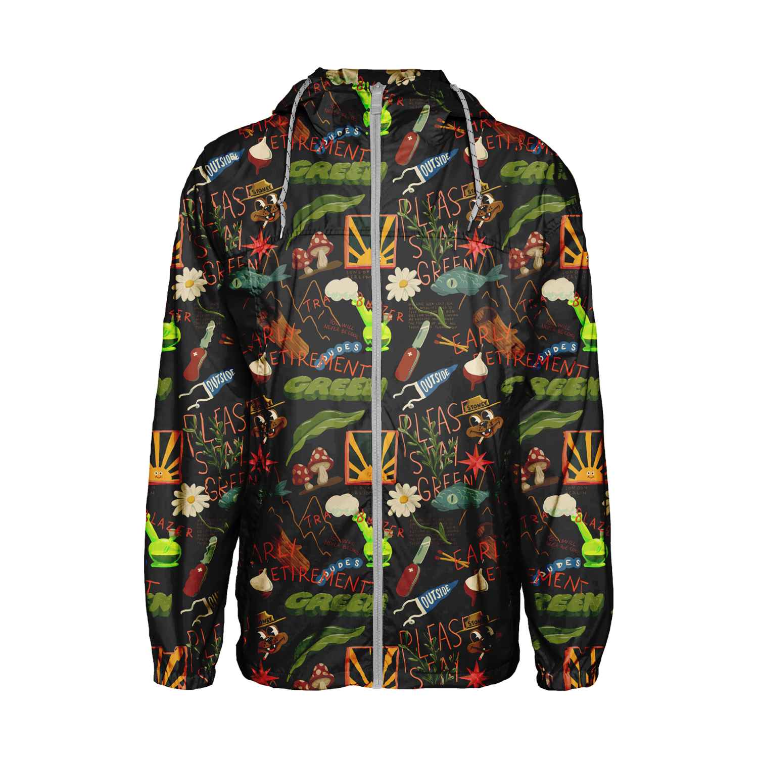 The Dudes Treasure Trail Black Windbreaker - Multicolor XXXL