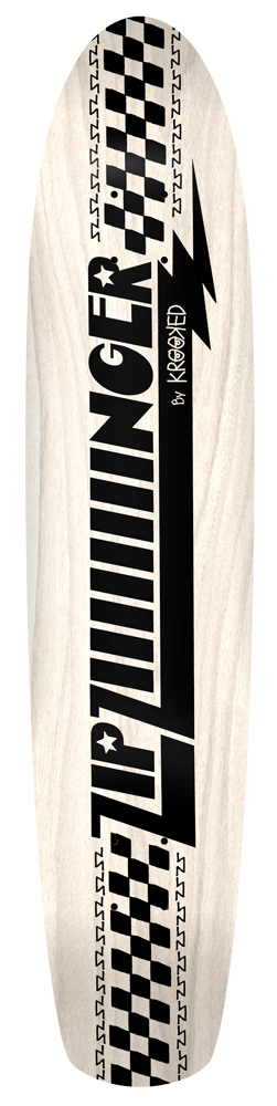 Krooked Skateboard Deck Zip-Ziiiiiinger Longboard 7,75