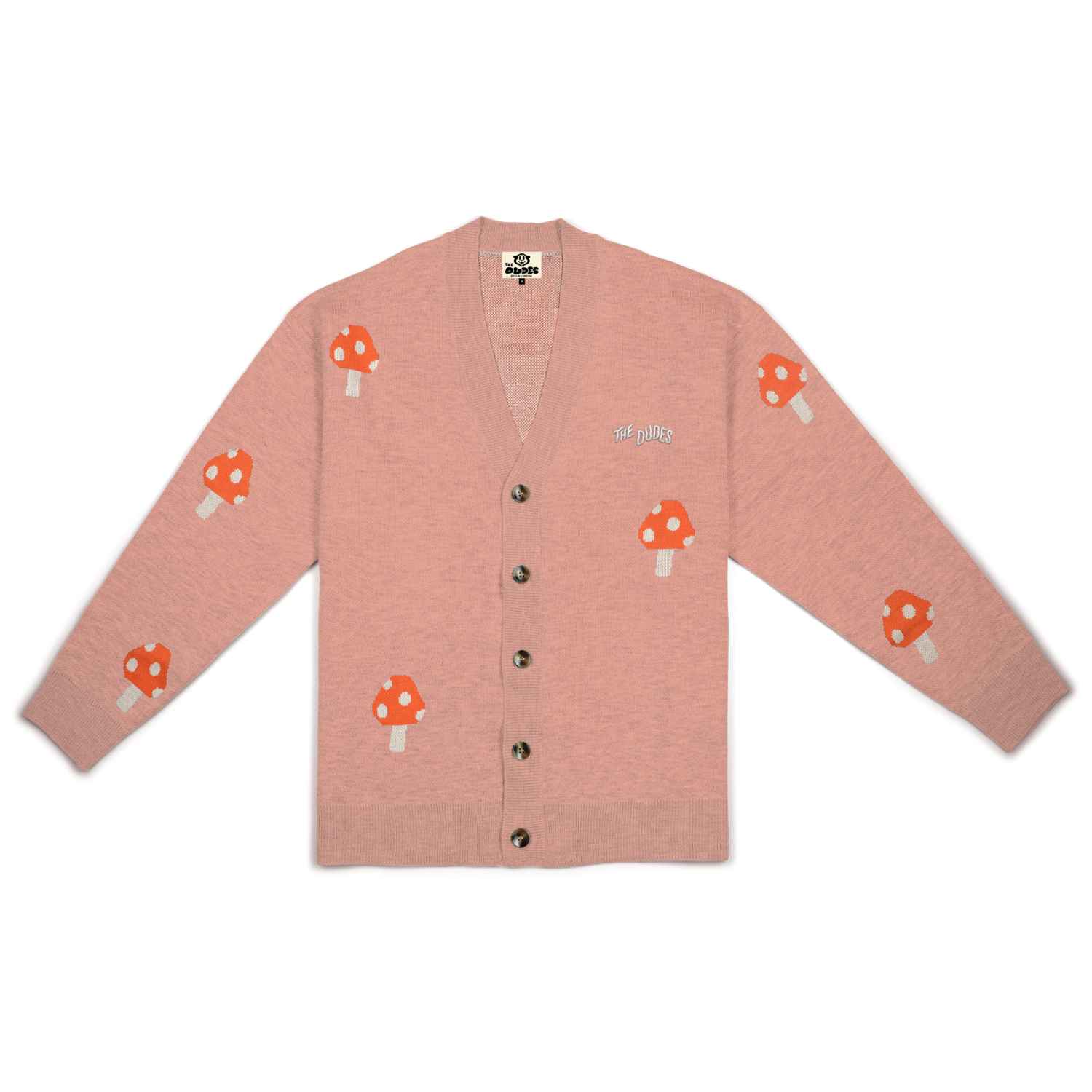 The Dudes All Wavy Cardigan - Coral Pink XS The Dudes All Wavy Cardigan - Coral Pink XXXL