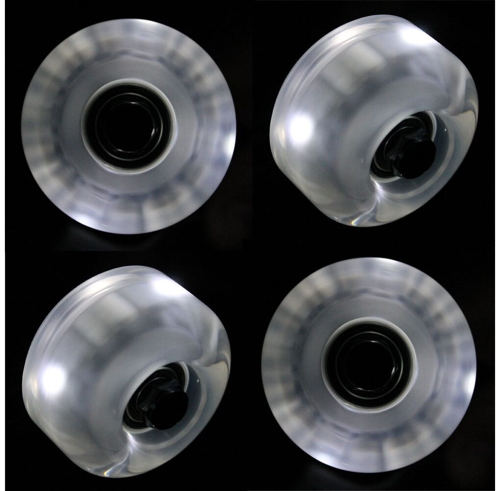 Blank skateboard wheels LED White 99A 54mm