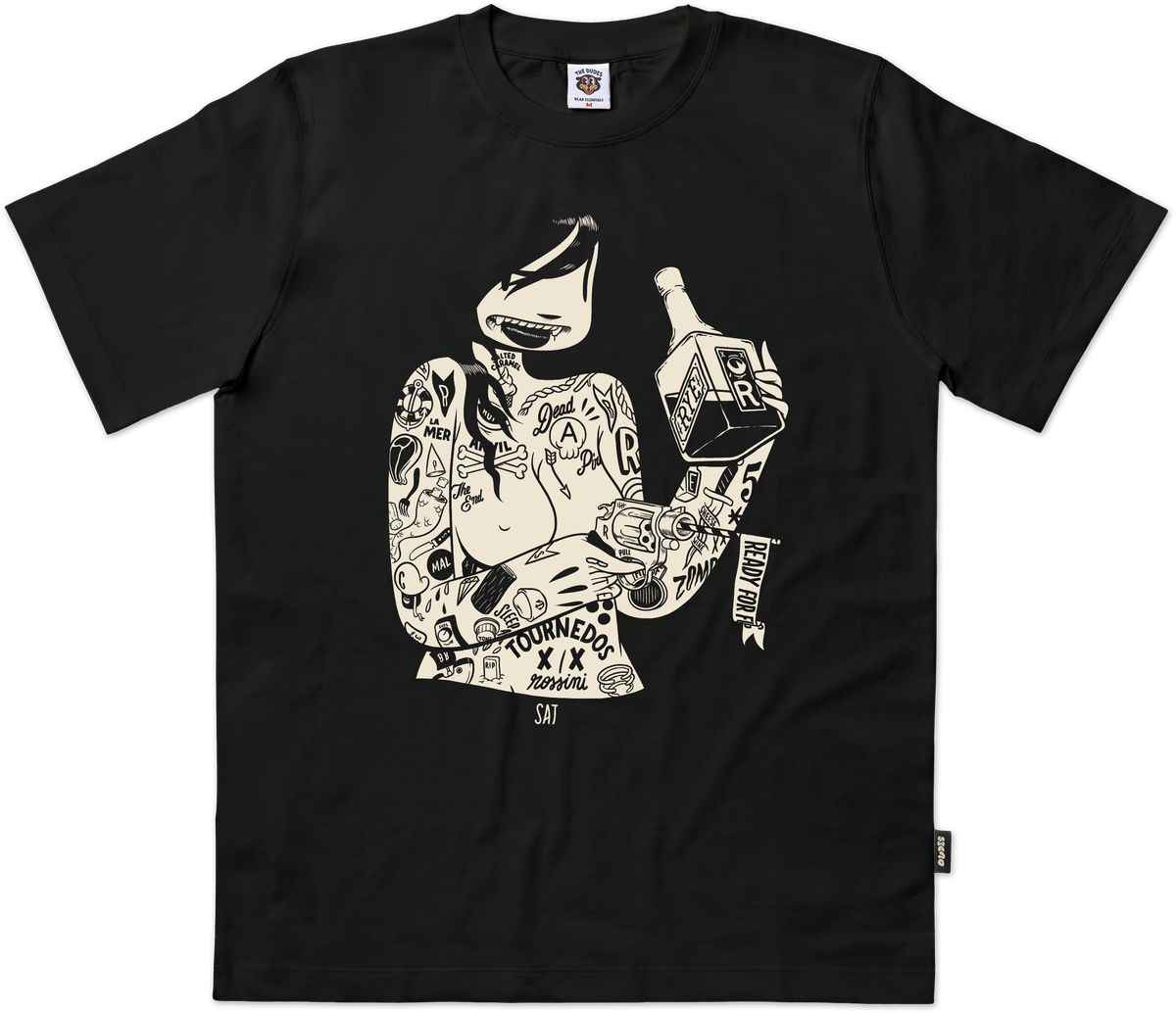 The Dudes SAT Classic T-Shirt Standard - black The Dudes SAT Classic T-Shirt Standard - black XXL