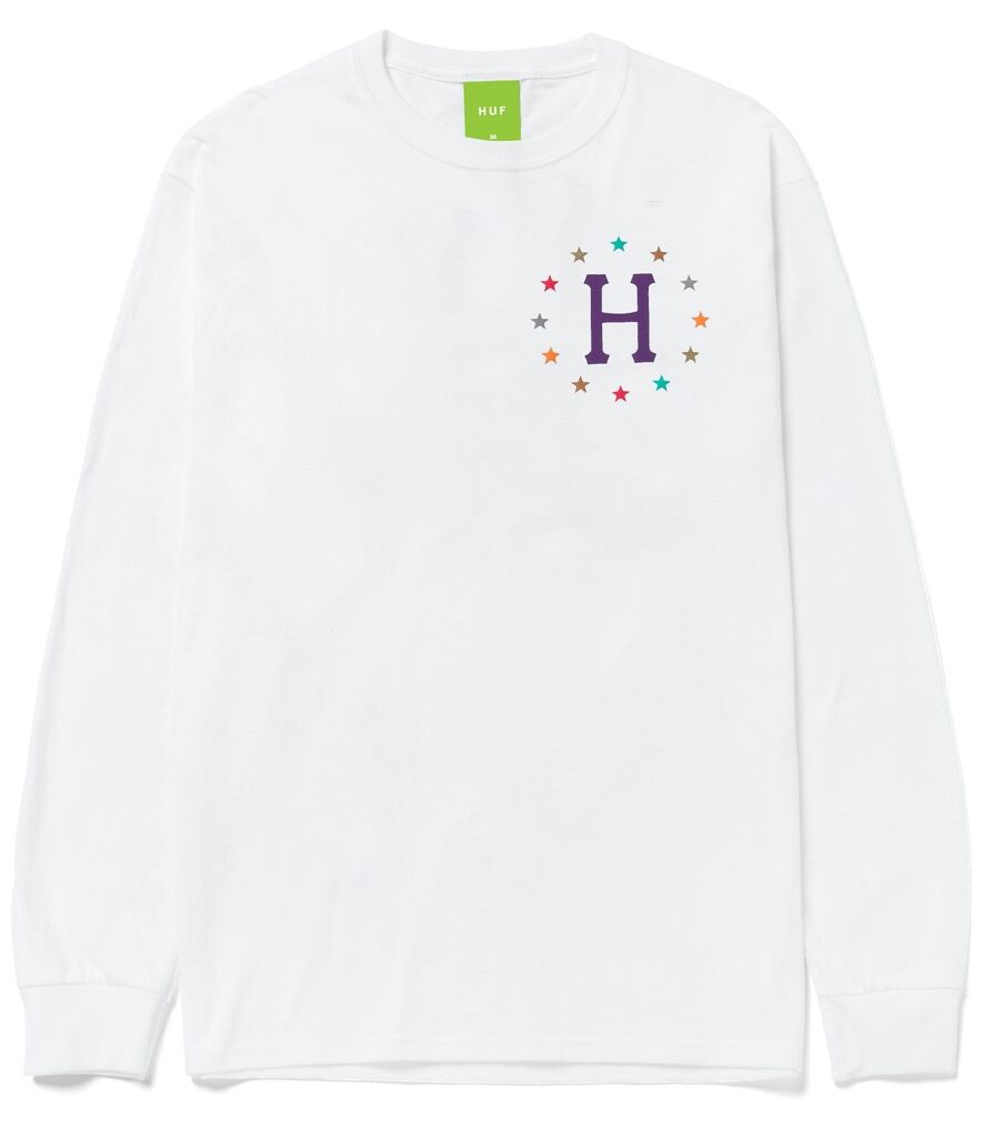 HUF Puff Galaxies Longsleeve - white XXL