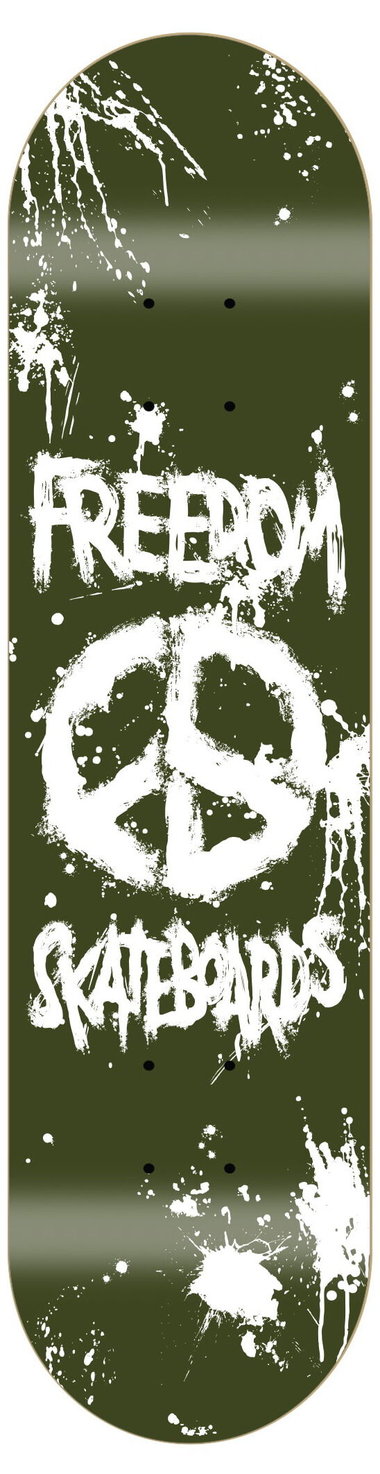 Freedom Peace Paint Olive-Army Skateboard Deck