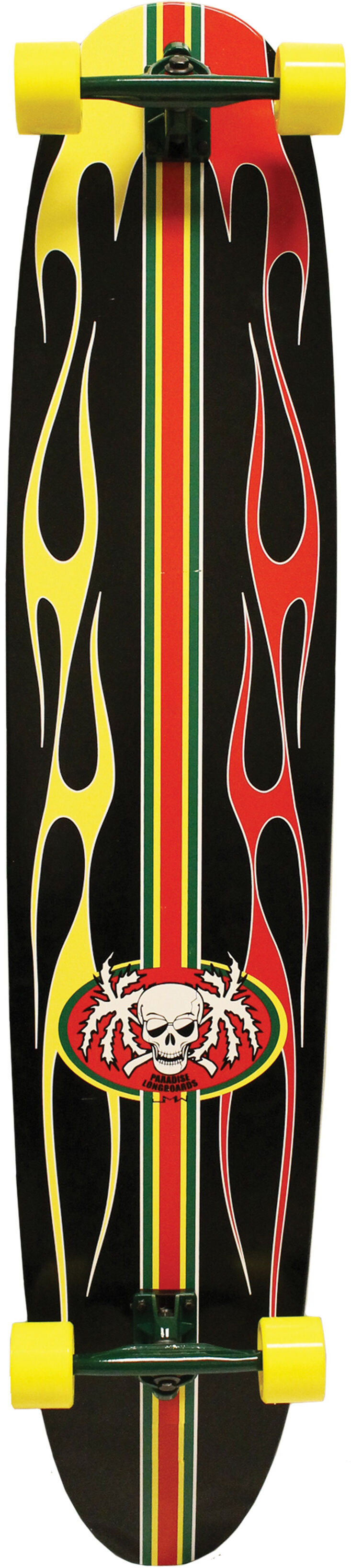 Paradise Complete Longboard Kicktail Rasta Hot Rod 55x11 Paradise Complete Longboard Kicktail Rasta Hot Rod 55x11