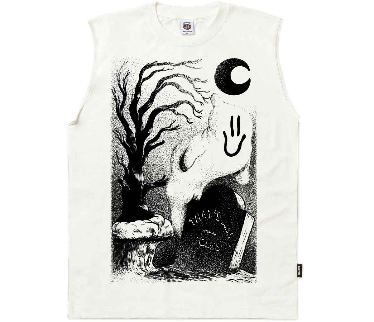 The Dudes Ghost cliff front Classic Sleeveless T-Shirt Standard - off-white The Dudes Ghost cliff front Classic Sleeveless T-Shirt Standard - off-white XXXL