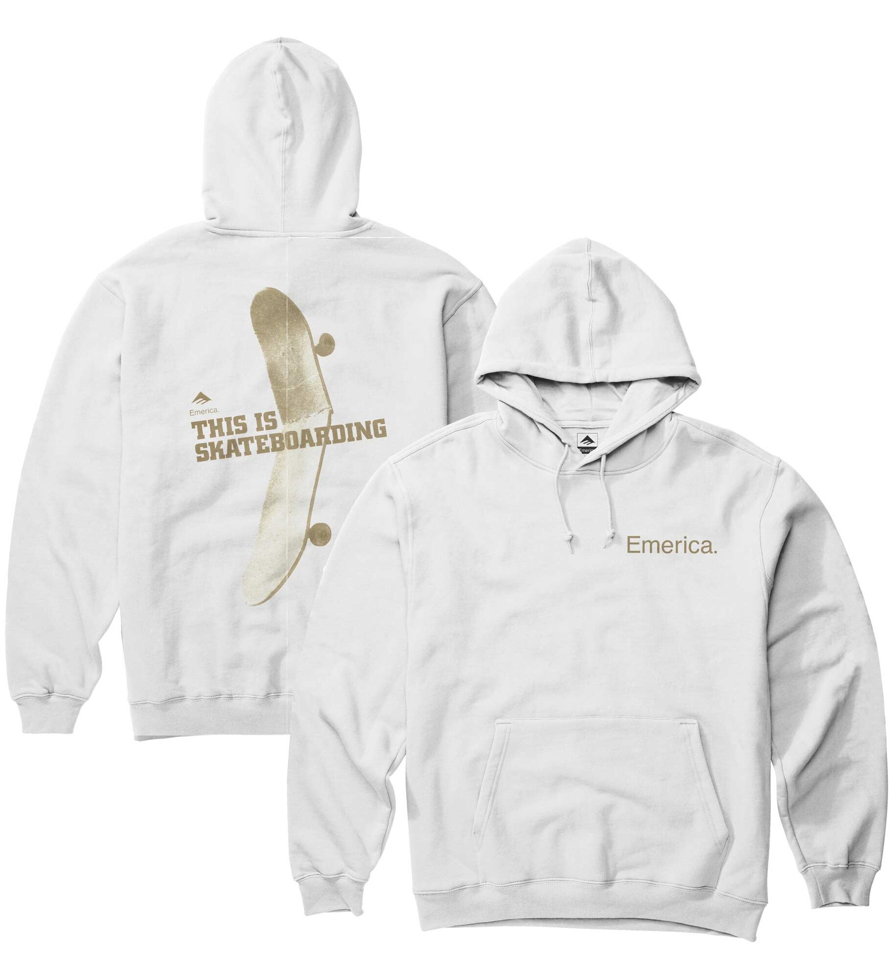 EMERICA Sweat THIS IS SKATEBOARDING HOODIE, white XL