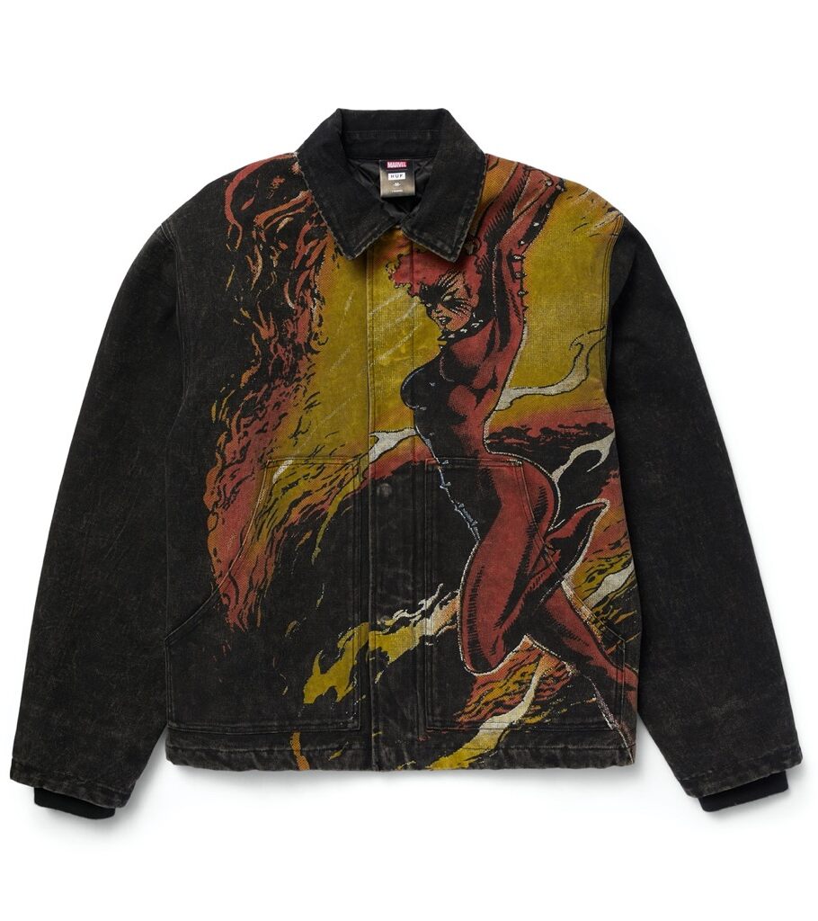 HUF Dark Phoenix Work Jacken - washed black HUF Dark Phoenix Work Jacken - washed black