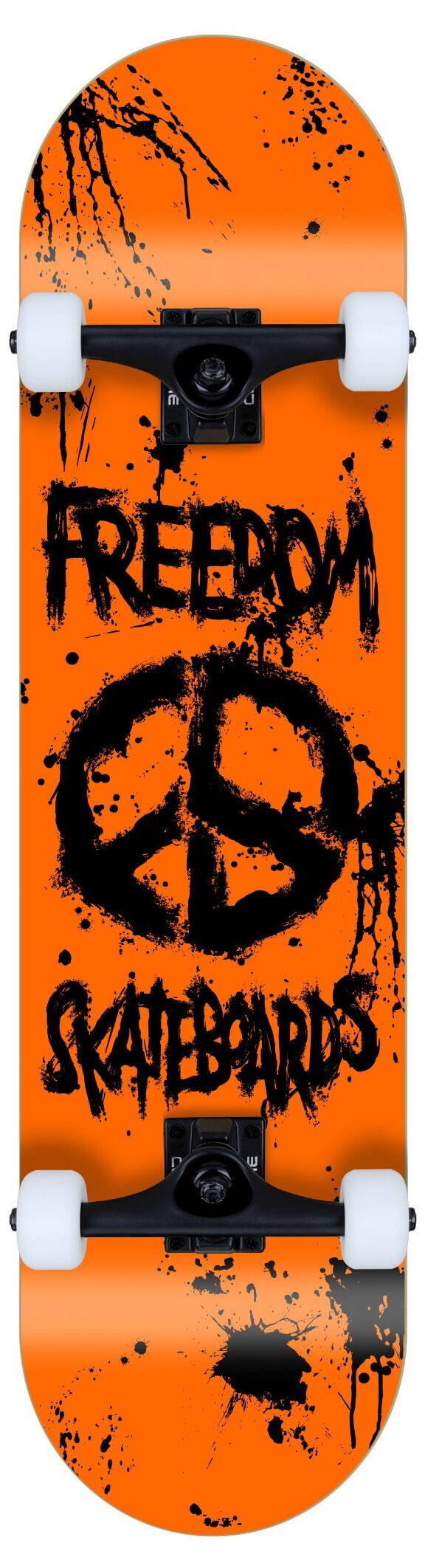 Freedom complete Skateboard Peace Paint Neon-Orange