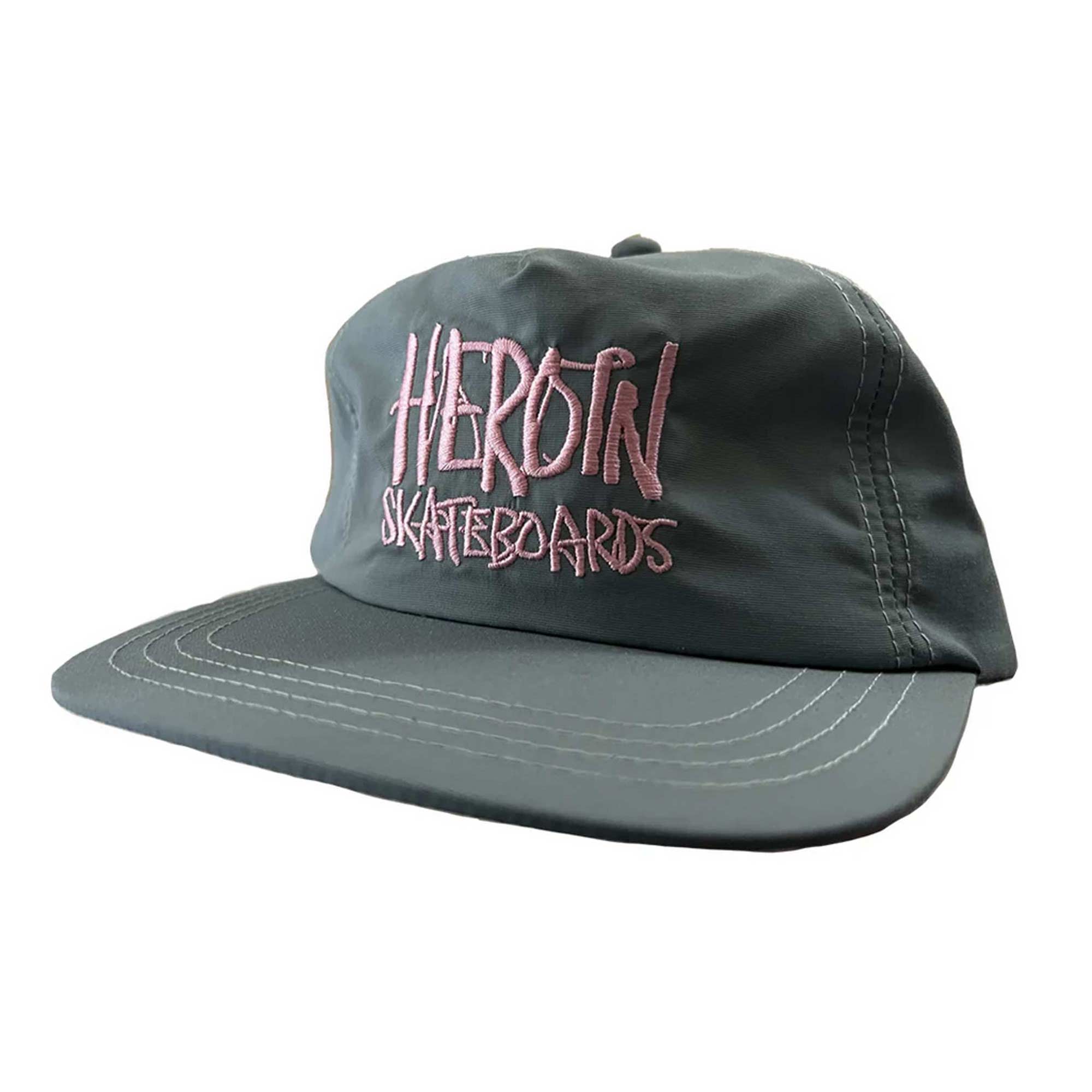 HEROIN Cap SCRIPT NYLON Snapback, grey/pink