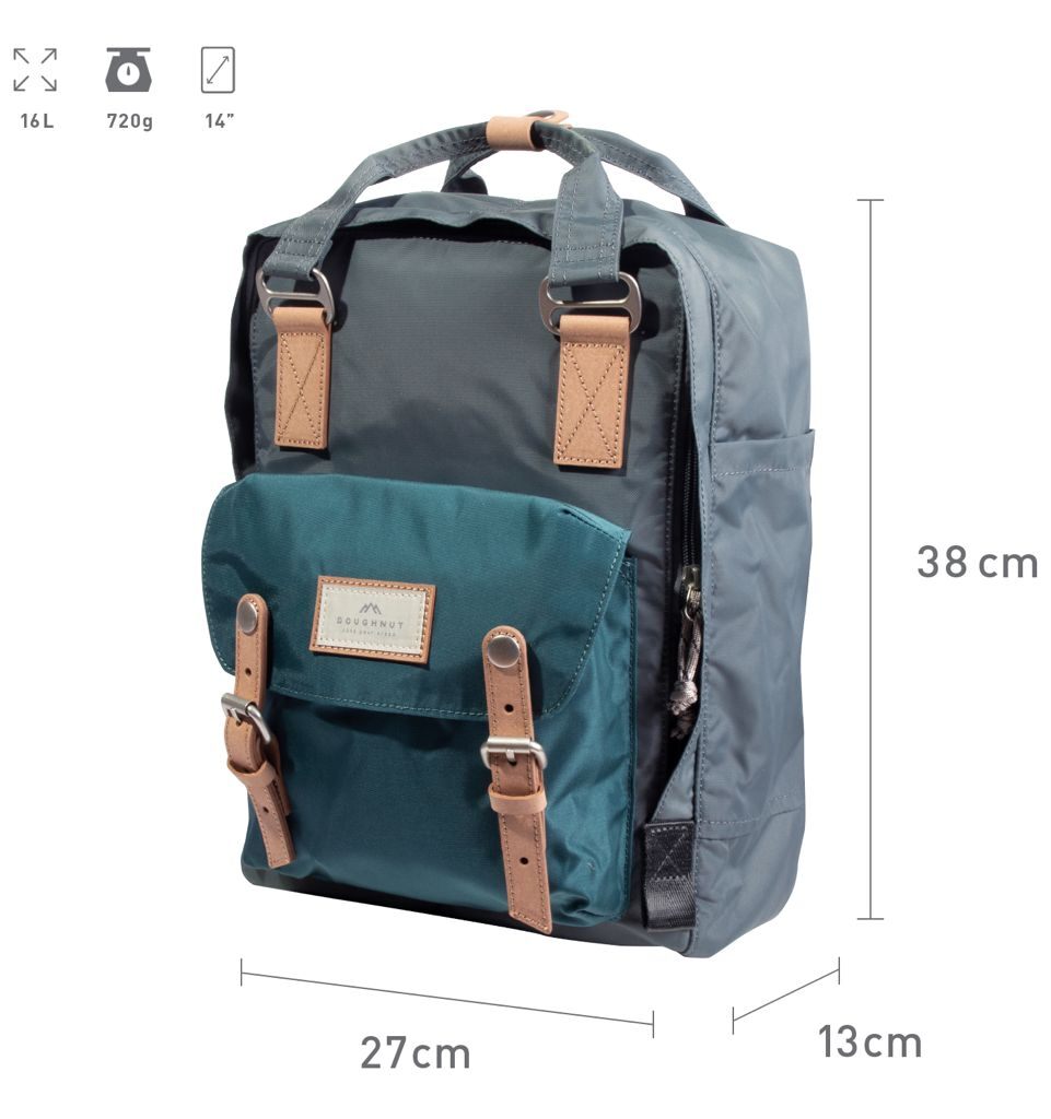 Doughnut Macaroon Jungle Series Rucksack - charcoal x teal Doughnut Macaroon Jungle Series Rucksack - charcoal x teal