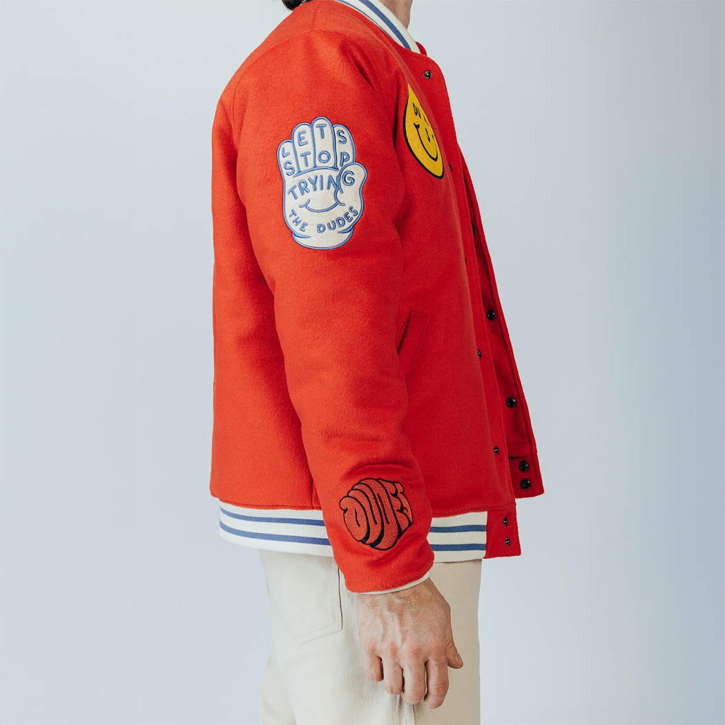 The Dudes Halftime Varsity Jacke - orange The Dudes Halftime Varsity Jacke - orange XXXL