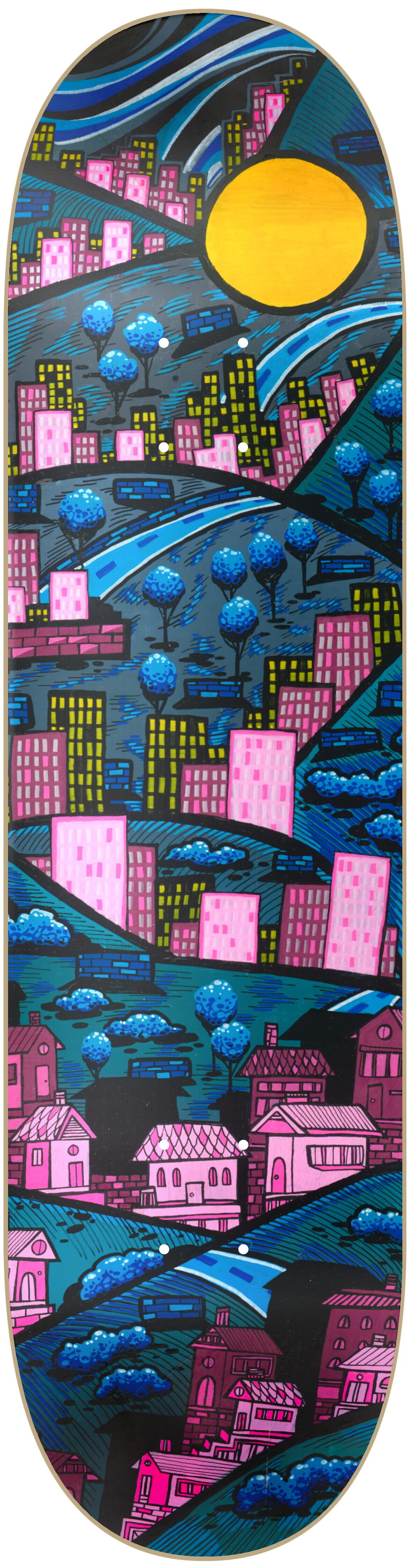 Curare Omer Shatz Art Print #2 LTD Skateboard Deck Curare Omer Shatz Art Print #2 LTD Skateboard Deck