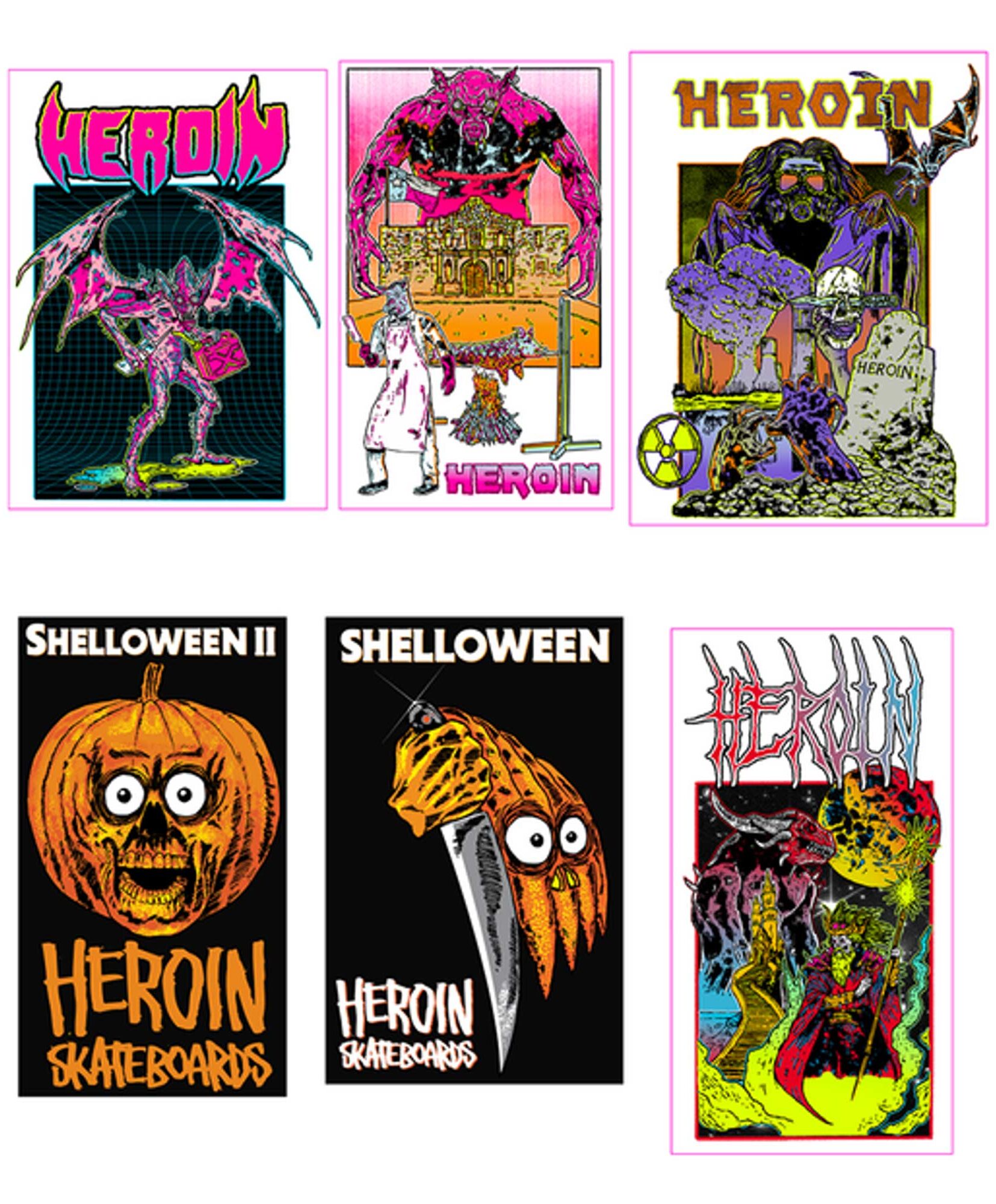HEROIN Sticker SHELLOWEEN 12PK, assorted