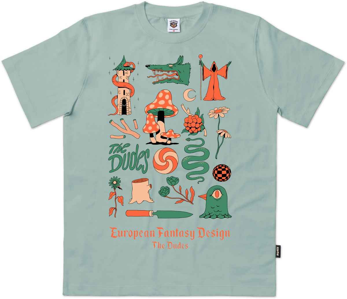The Dudes European Fantasy Design Classic T-Shirt - aloe The Dudes European Fantasy Design Classic T-Shirt - aloe XXXL