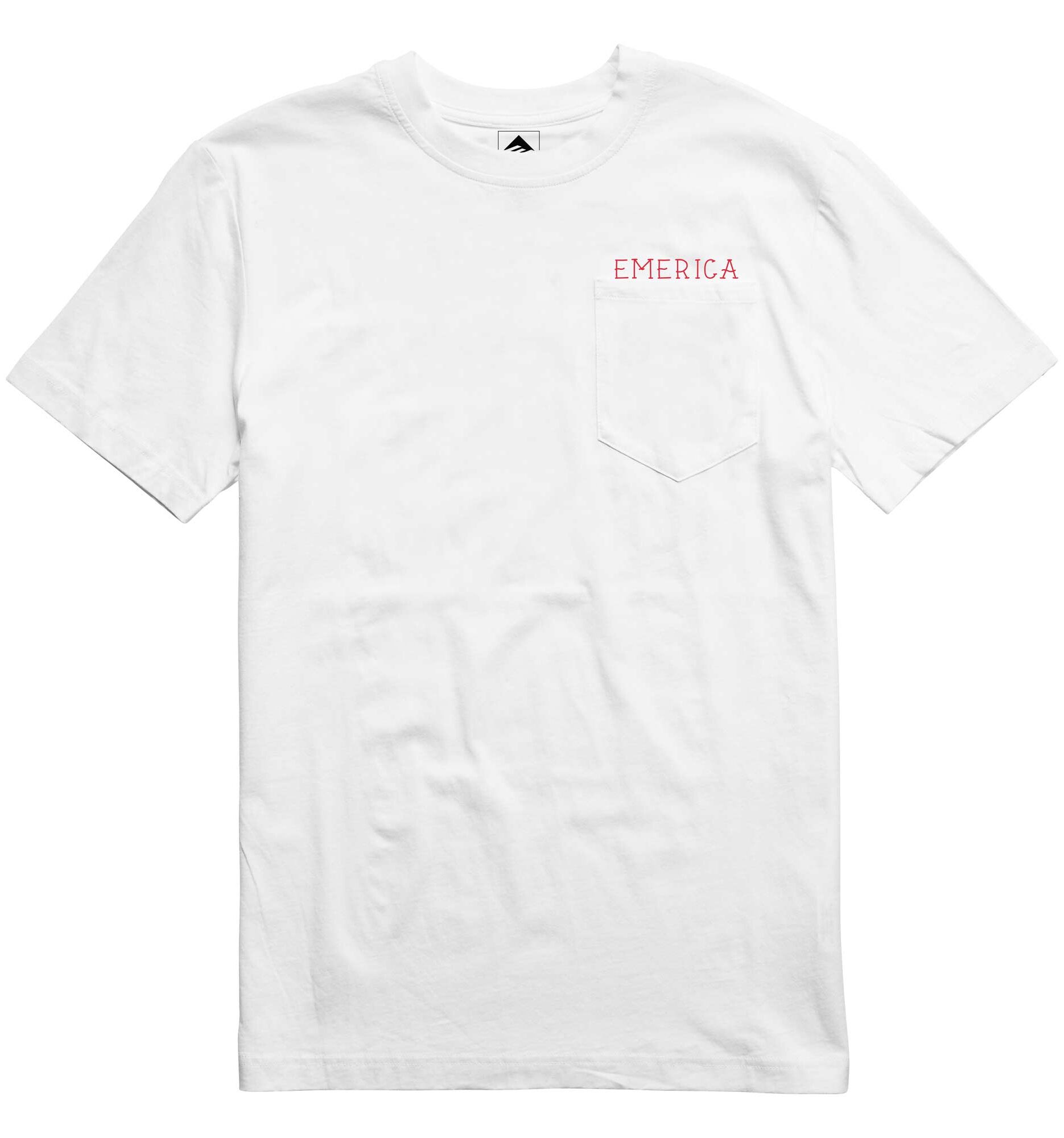 EMERICA T-Shirt LOVE TRIANGLE POCKET white EMERICA T-Shirt LOVE TRIANGLE POCKET, white L