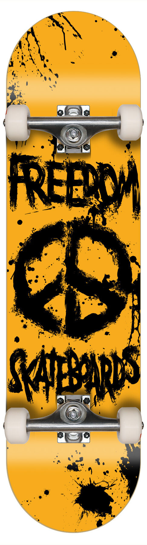 Freedom Peace Paint Orange Kids-Skateboard 7.3 Freedom Peace Paint Orange Kids-Skateboard 7.3