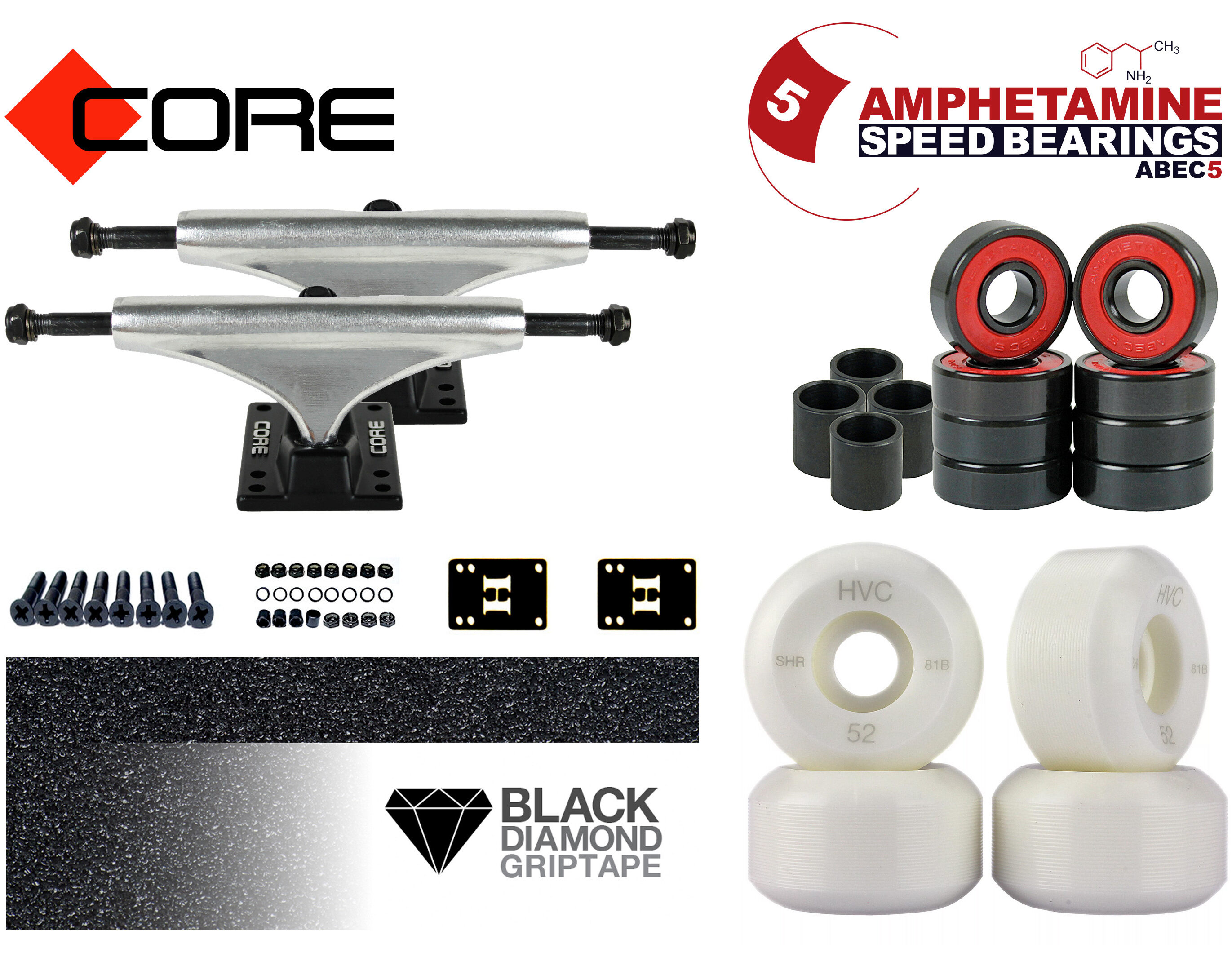 Skateboard Achsen Set-up Core silver 4.5 Skateboard Achsen Set-up Core silver 4.75