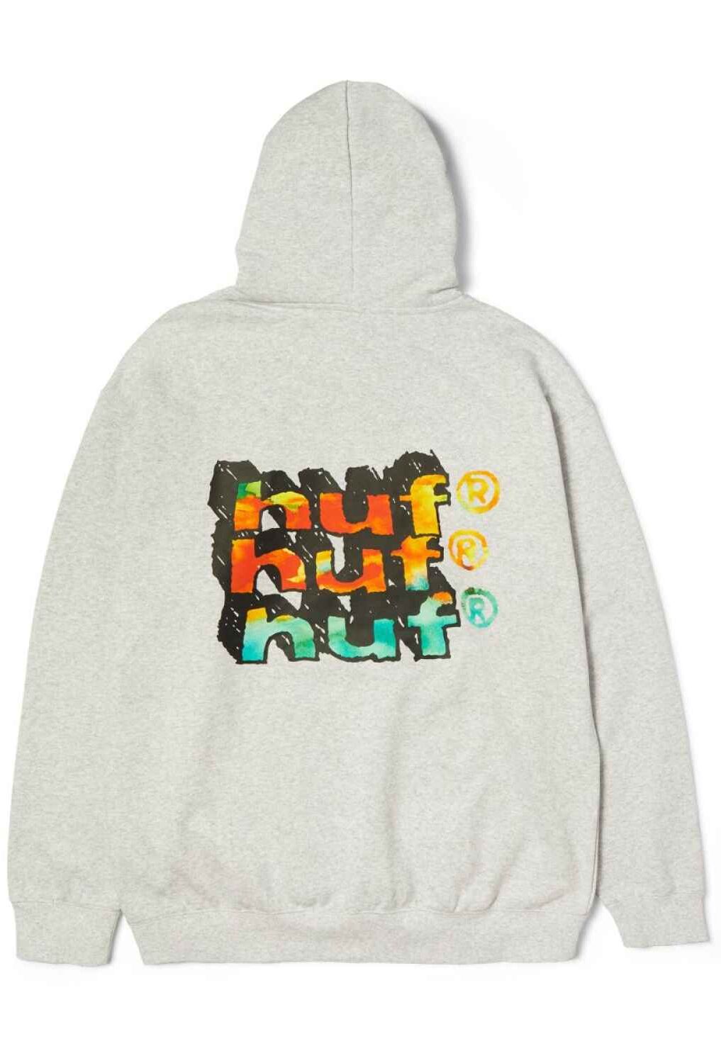 pf00819-htgry-1 HUF Hand Stacked Hoodie - heather grey XXL
