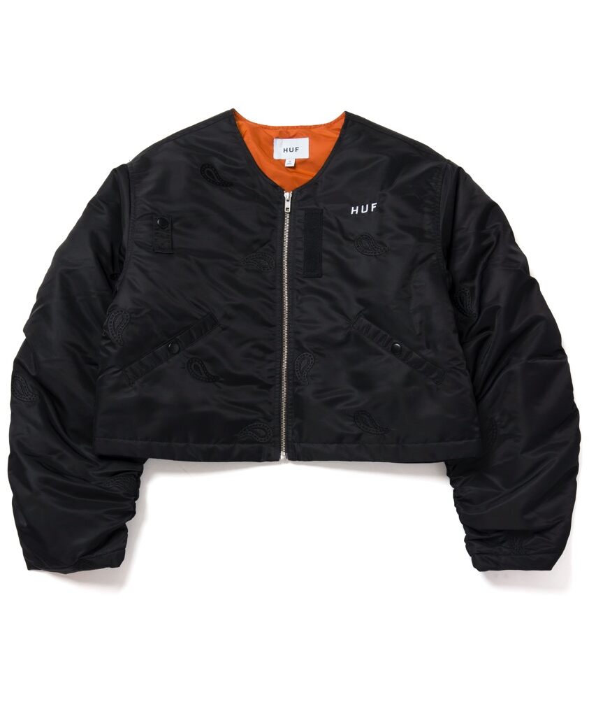 HUF Paisley Satin Bomber - black XS HUF Paisley Satin Bomber - black L