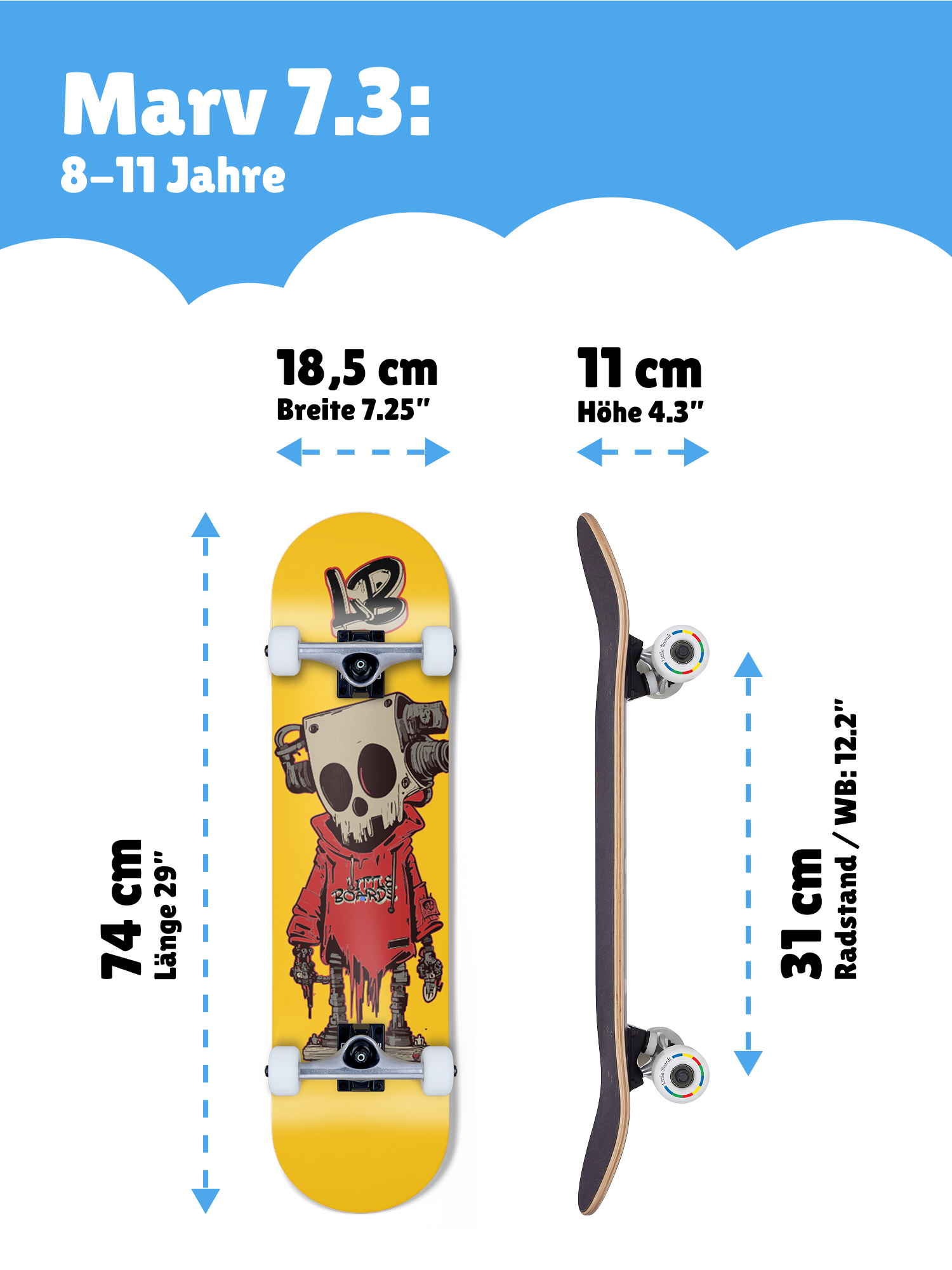 Marv - Kids Skateboard 7.25"