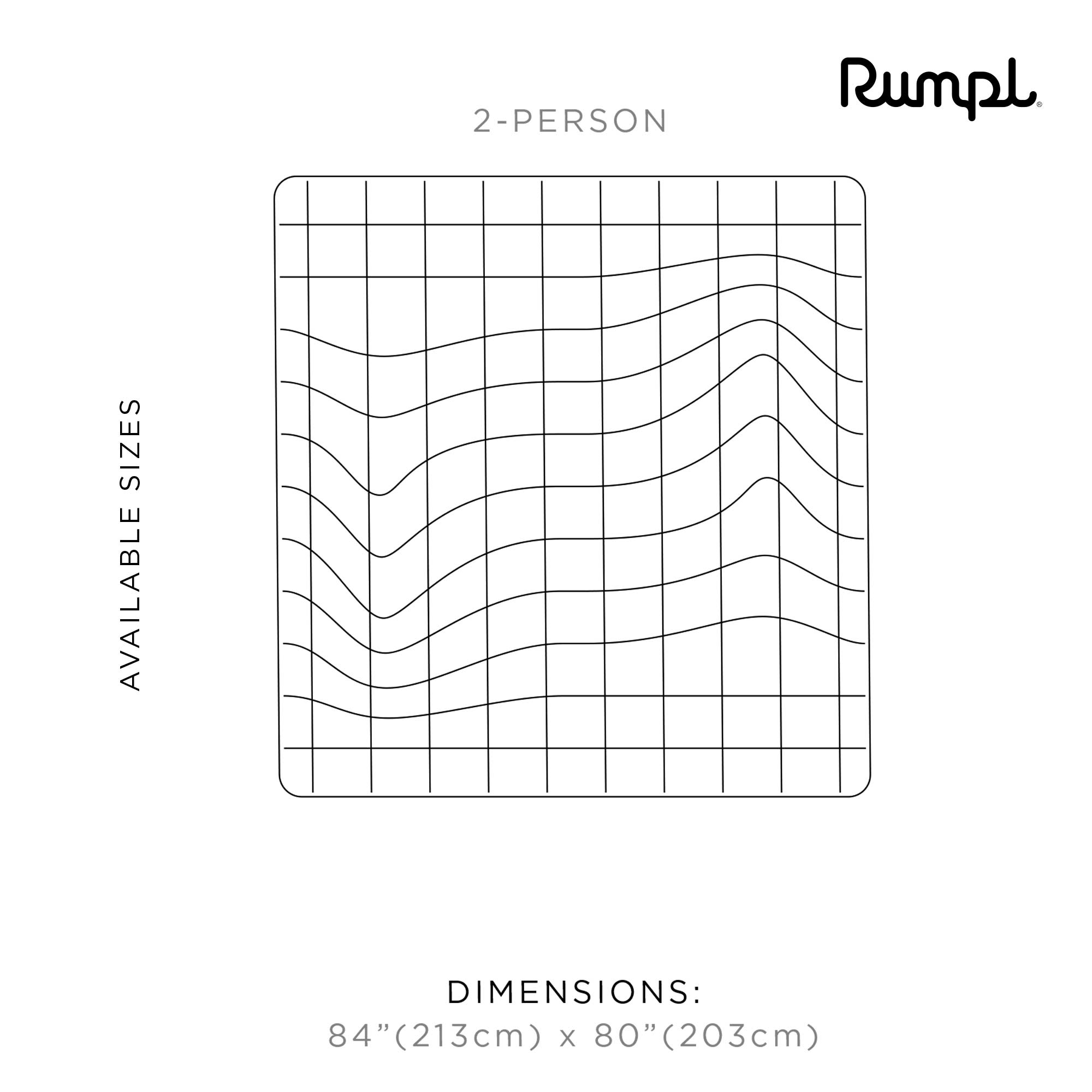RUMPL Blanket DOWN SOLID / 2 PERS, deepwater
