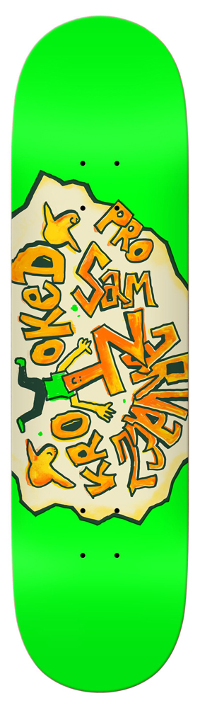 Krooked Skateboard Deck Sam Narvaez Green Sam 8,50