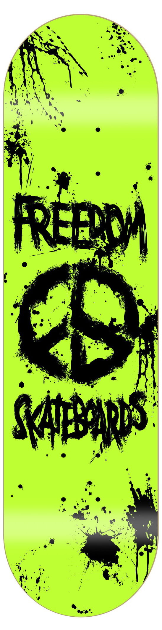 Freedom Peace Paint NEON-Yellow Skateboard Deck