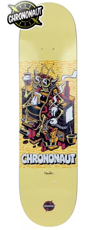 Chrononaut X Mander Relax Two Skateboard Deck 8.25 Chrononaut X Mander Relax Two Skateboard Deck 8.25