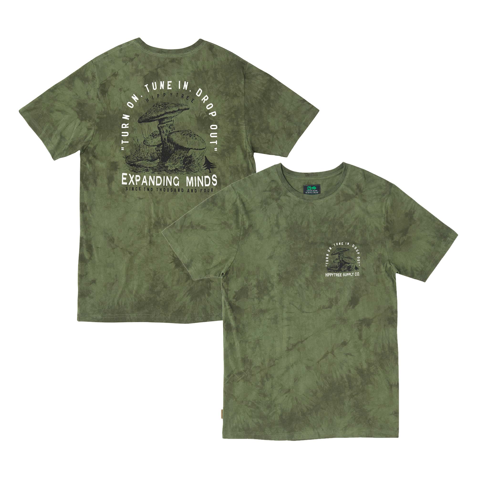 HIPPYTREE T-Shirt PERCEPTION CLOUD WASH, army XXL