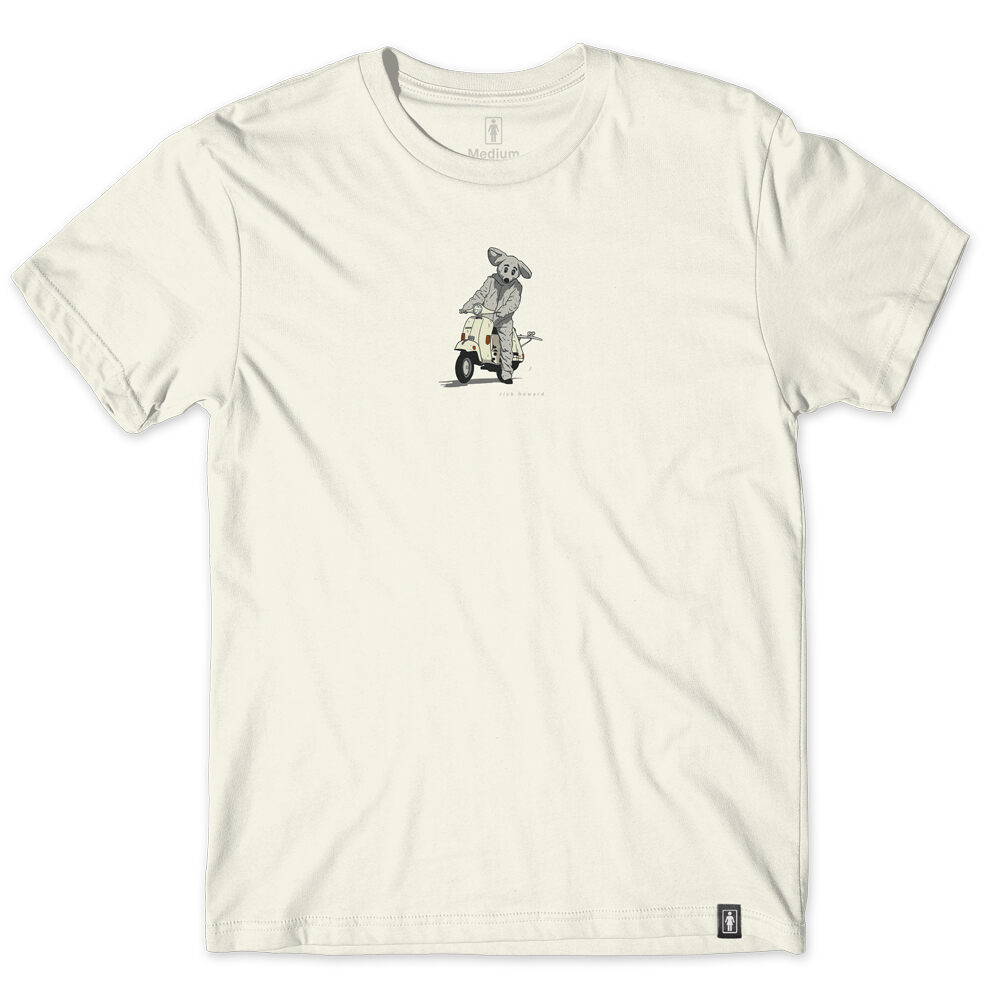 12450006-1 T-Shirt Girl Mouse Scooter Cream L