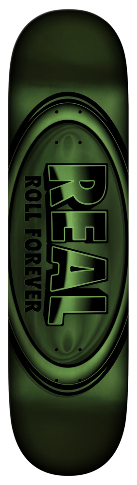 29010125-1 Real Skateboard Deck Team DBX Oval Green 8,50