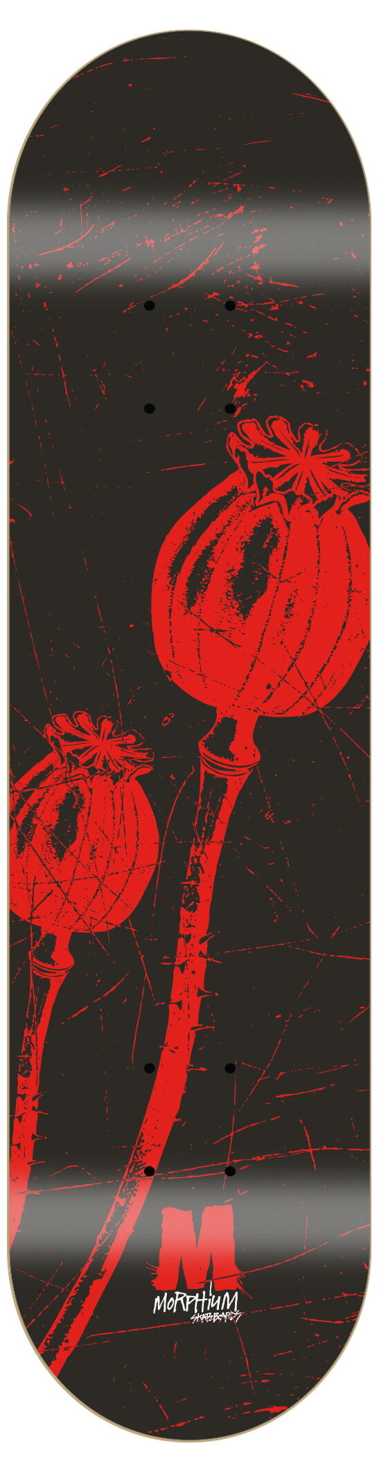 Morphium Poppies red Skateboard Deck Morphium Poppies red Skateboard Deck