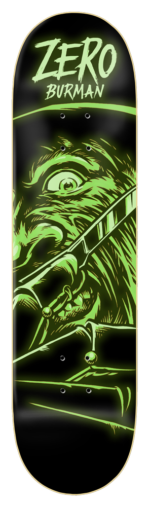 Zero Skateboard Deck Burman Fright Night 8,25 GITD