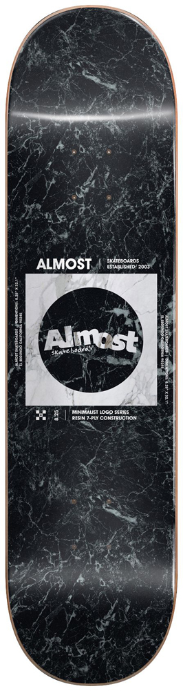 Almost Skateboard Deck Team Minimalist 8,25 R7 Blk/Wht