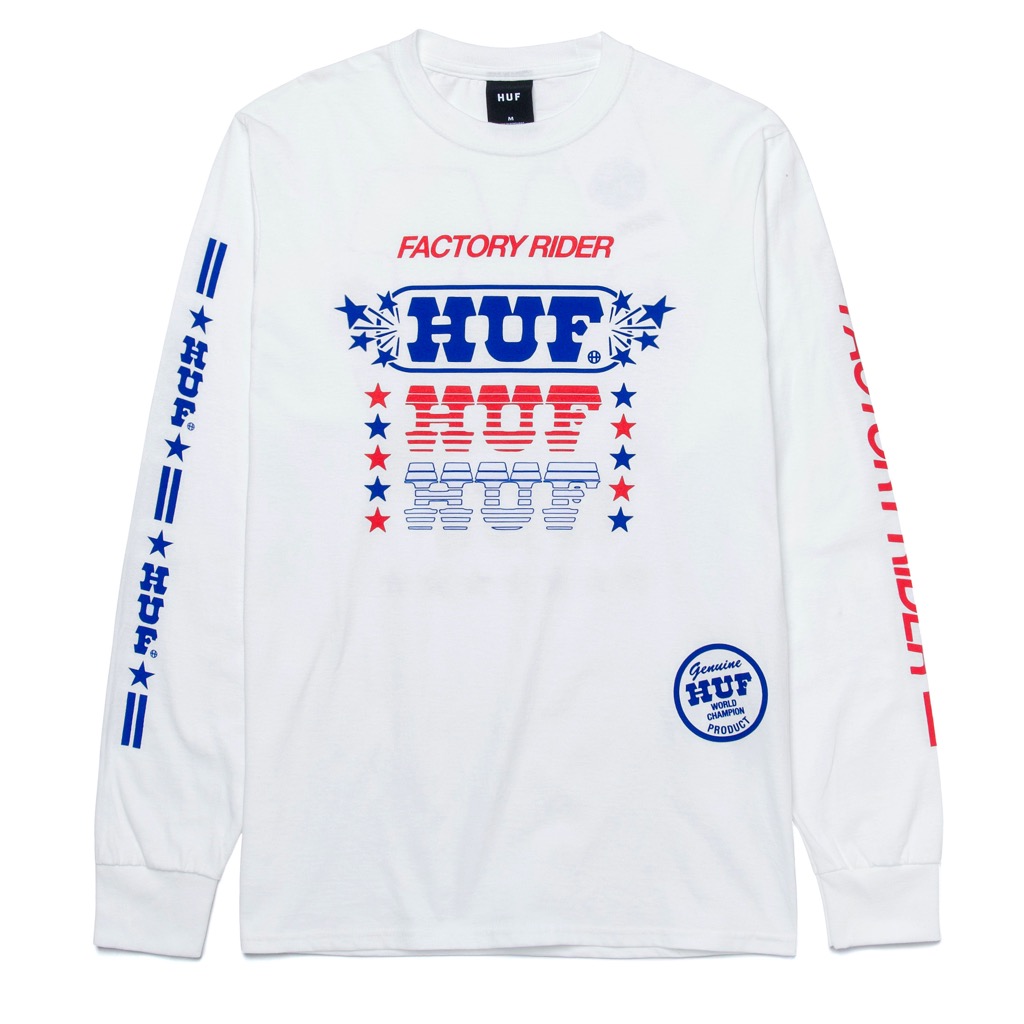 HUF Factory Rider Longsleeve - white S HUF Factory Rider Longsleeve - white XXL