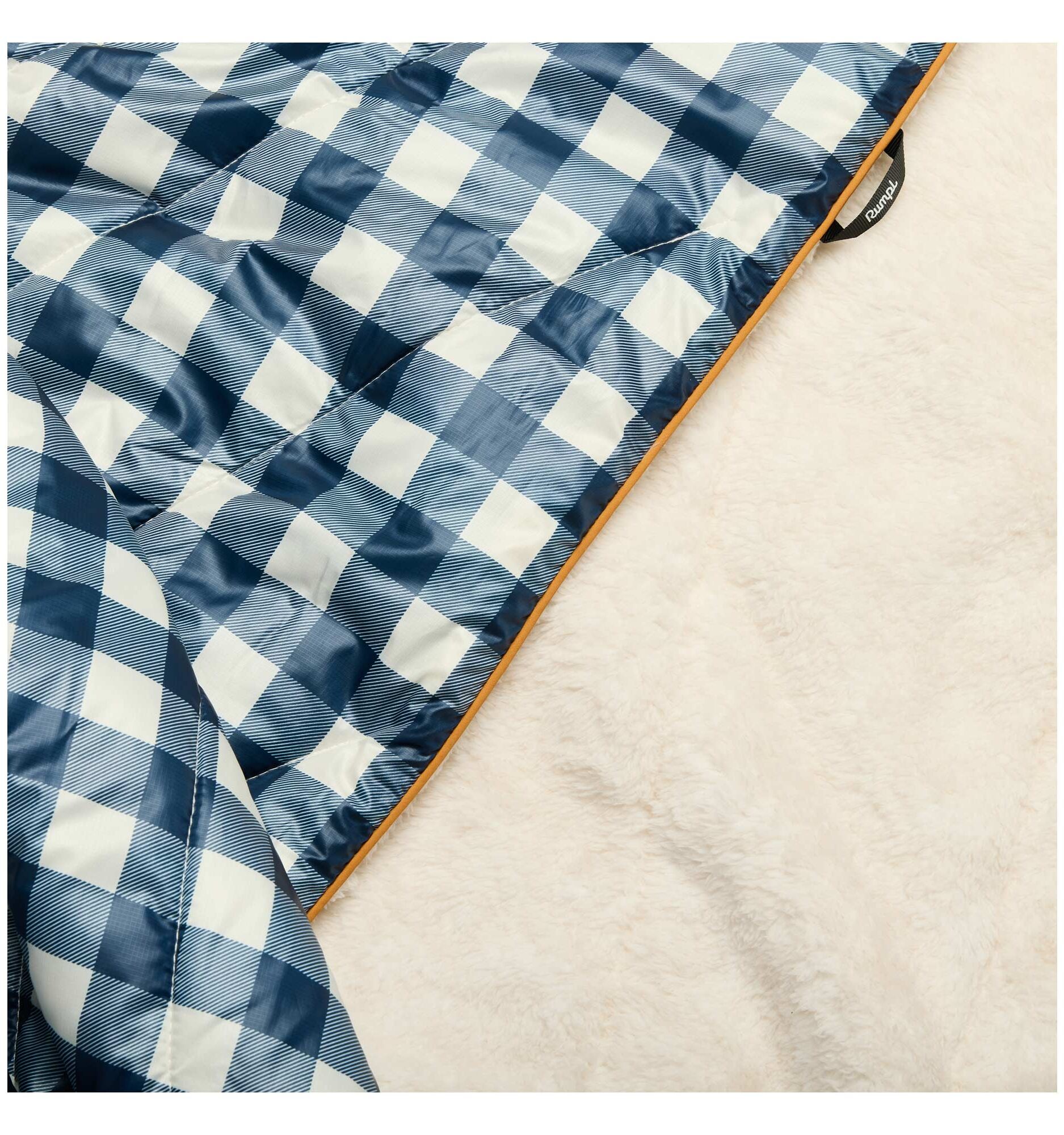 RUMPL Blanket SHERPA PUFFY PRINTED / 1 PERS, navy gingham