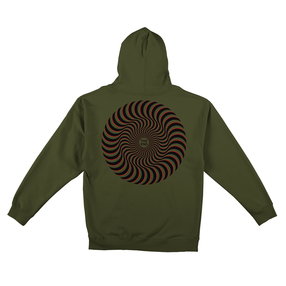 Kapuzenpulli Spitfire Classic Swirl Overlay - Farbe: Army/Black - Größe: S