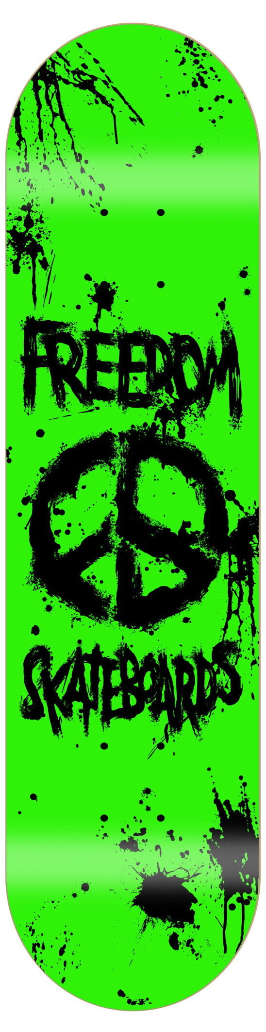 Freedom Peace Paint NEON-Green Skateboard Deck