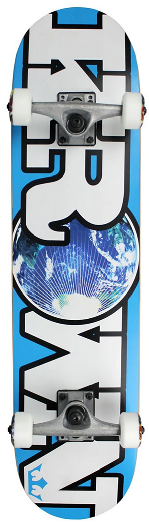 Krown Complete Skateboard Rookie world blue 7.5 Krown Complete Skateboard Rookie world blue 7.5