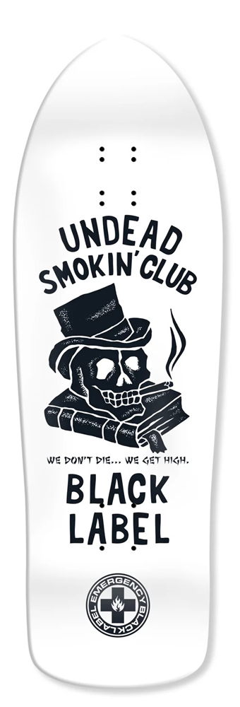 Black-Label Skateboard Deck Undead Smoking Club White 10,25